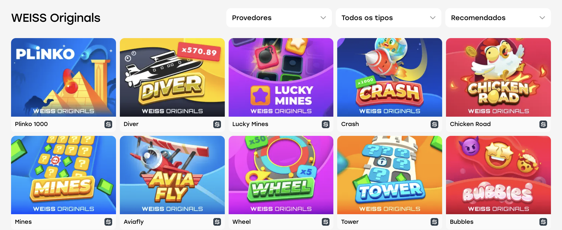 Melhores Originals Slots no Weiss PT Casino Weiss Originals Jogos Online