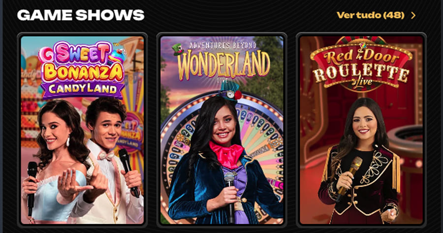 Spinsy Casino GameShows como Lightning Roulette e outros